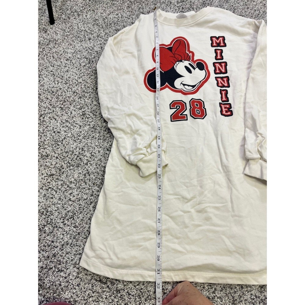 Hanna Andersson Disney Minnie Mouse 28 Sweatshirt Dress Cream Kids Size 12 Girls - Picture 3 of 7
